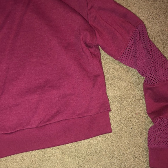 PINK Cropped Mesh Sweatshirt - Picture 6 of 6